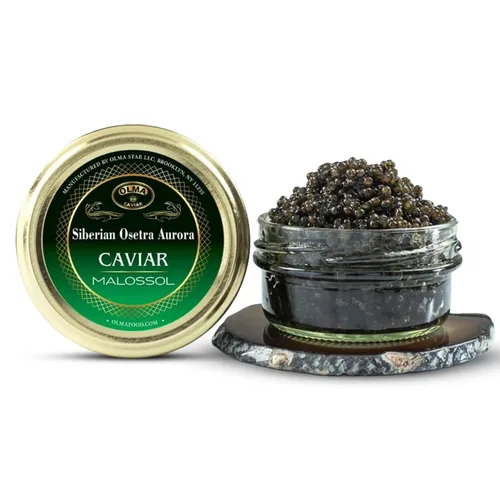 Vista 7 de Olma Siberian Osetra Aurora Black Caviar – Perlas de grano medio, grado superior, 1 oz / 28 g