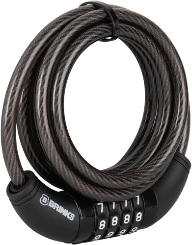 Vista 8 de BRINKS Cable de bloqueo de bicicleta resistente para exteriores de 6 pies, grueso, diseño antirrobo, combinación de 4 diales reiniciable