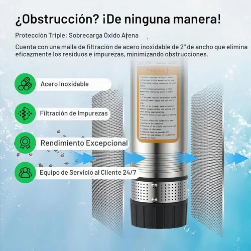 Vista 5 de Bomba de Tanque Séptico Sumergible de 4" para Efluente de Cisterna de Pozo Profundo con Succión Inferior Resistente a Obstrucciones Cable UL de 33