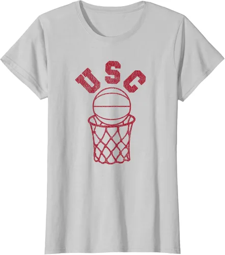 Vista 20 de USC USC Basketball Trojans - Camiseta de aro estilo retro de los años 80