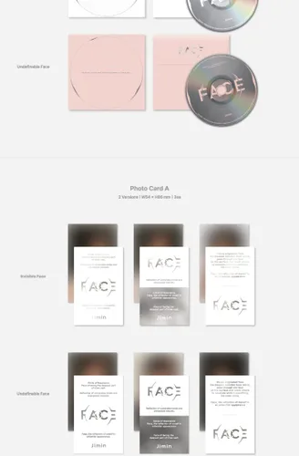 Vista 3 de BTS Jimin FACE 1er álbum en solitario 2 versión SET PhotoBook+4p PhotoCard+1p Postal+1p Postal grande+Seguimiento sellado