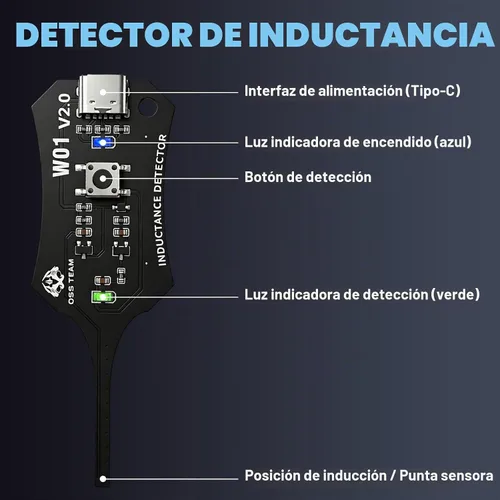 Vista 5 de 4 probadores de inductancia tipo C, herramienta de comprobación rápida de la bobina de la placa base con indicación de falla para teléfono y PC