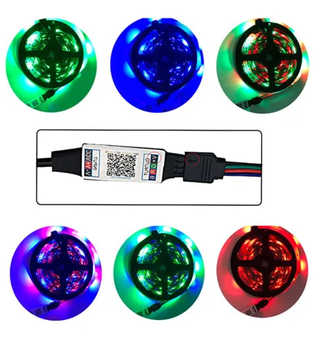 Vista 3 de Mini RGB Bluetooth controlador USB 5V música Bluetooth LED controlador de tira de luz para RGB LED tira