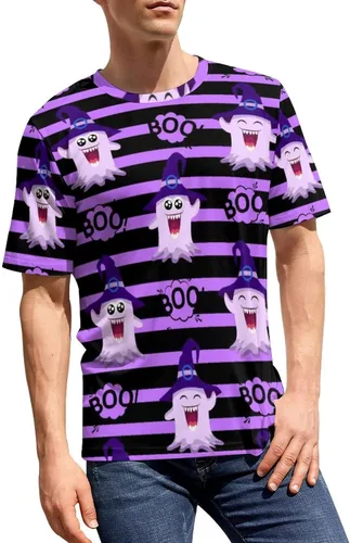 Vista 5 de Helloween Boo - Camiseta de manga corta con cuello redondo y manga corta