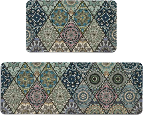 Vista 34 de Mloabuc® Tapete decorativo de flores, tapetes de cocina de arpillera de arpillera para mujer, accesorios de cocina para exteriores, 17 x 30 pulgadas