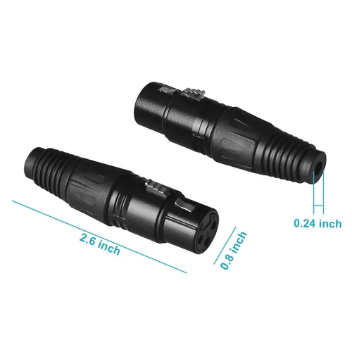 Vista 2 de Conector XLR hembra de 3 pines para cables de serpiente de audio DMX (20 unidades)