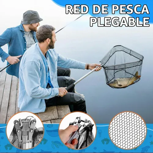 Vista 5 de Combo de caña de pescar telescópica y carrete de 2 piezas, kit de caña de pescar plegable con alicates para labios, señuelos, bolsa de transporte