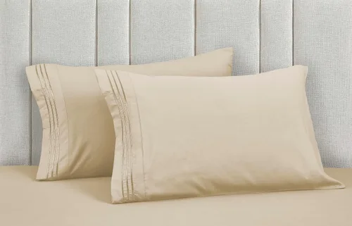 Vista 78 de Mocassi Juego de sábanas de lujo de 4 piezas, calidad prémium de hotel de 1800 hilos, ajuste fácil, sábanas y fundas de almohada resistentes a