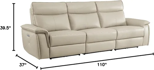 Vista 10 de Lexicon Raelynn Power - Sofá reclinable doble, color gris pardo gris topo