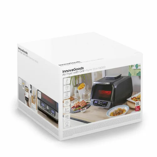 Vista 17 de Freidora de Aire con Grill, Accesorios y Recetario InnovaGoods Fryinn 12-in-1 6000 Negro Acero 3400 W 6 L