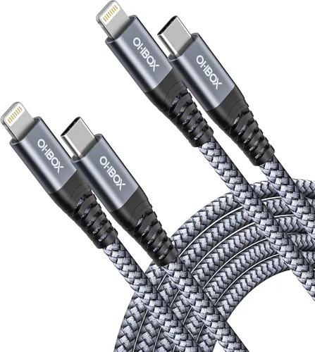 Vista 8 de Cable de carga Lightning de 91,4 cm, paquete de 2 cables de carga para iPhone con certificación MFi, cable de carga Apple compatible con iPhone