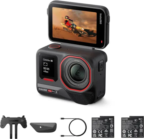 Vista 12 de Insta360 Ace Pro 2 Arctic White - Paquete de impresión flash de edición limitada, cámara de acción impermeable 8K diseñada conjuntamente con Leica