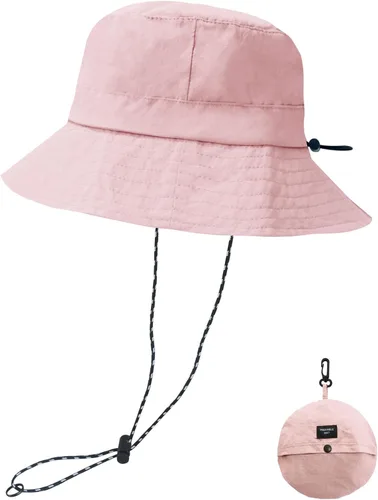 Vista 22 de NPQQUAN Sun Bucket Hats for Woman Men Lightweight Sun Hat Packable Foldable Beige