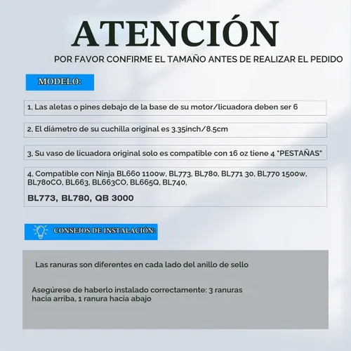 Vista 3 de Junta de sellado de licuadora de 3,2 pulgadas para piezas de repuesto Ninja Blender
