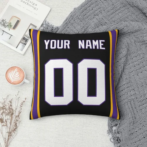 Vista 2 de Fundas de almohada personalizadas decorativas con nombre y número, fundas de almohada cuadradas para sofá, dormitorio, silla de automóvil