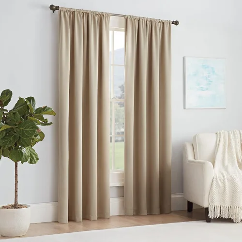 Vista 26 de Eclipse Thermapanel Cortina lisa de ventana moderna para oscurecer la habitación, con bolsillo para cortinero, para dormitorio (1 panel), 54 x 63