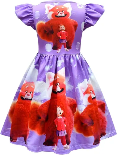 Vista 2 de Wekoyaee Vestidos casuales de verano para niñas, trajes lindos de princesa de dibujos animados