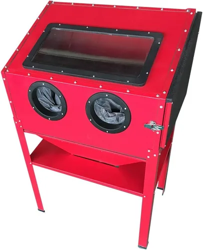 Vista 2 de Gabinete de chorro de arena de aire de 60 galones 60-125 PSI, Large Steel Construction, Includes Gun & 4 Ceramic Nozzles, For Rust, Paint, Stain