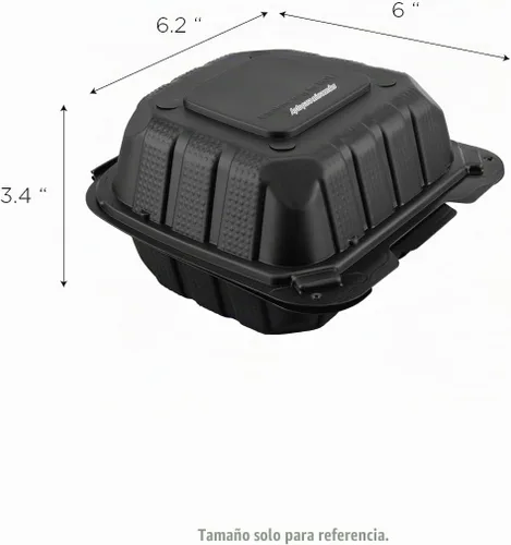 Vista 4 de KARAT EARTH Clamshell - Recipientes de alimentos para llevar [6 x 6 pulgadas - 400 quilates] para llevar, aptos para microondas, congelador
