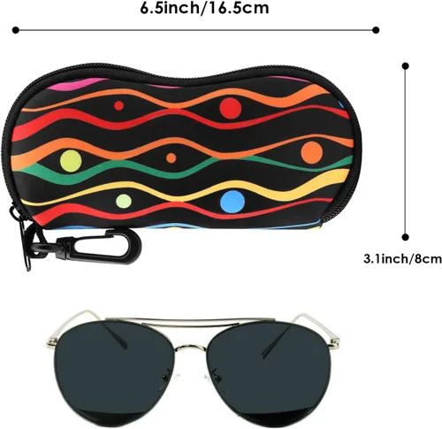 Vista 70 de MoKo - Estuche suave, ultra ligero, de neopreno, para lentes de sol, con cremallera y clip para cinturón