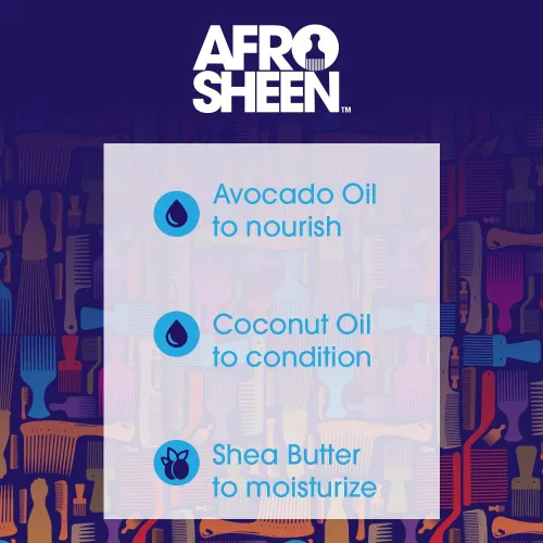 Vista 4 de Afro Sheen Slick Back Cream Styler. Contiene manteca de karité para suavizar y sostener. 6 onzas.