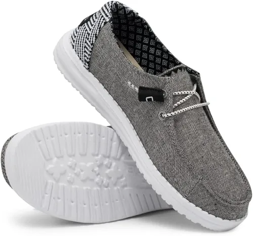 Vista 3 de Hey Dude - Mocasines Wendy de tela chambray para mujer