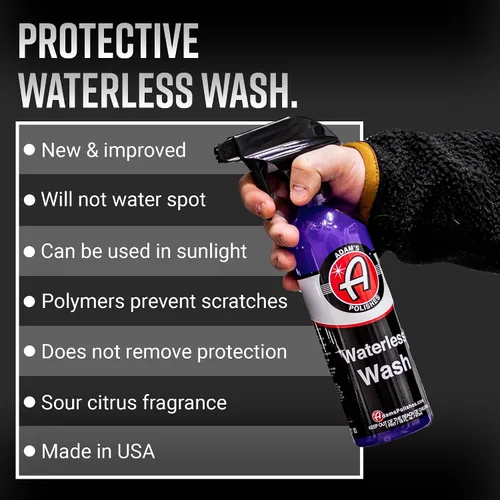 Vista 2 de Adam's Polishes Lavado de Autos sin Agua - Fabricado con Emulsificadores Avanzados y Lubricantes Especiales - Lavado de Autos Ecológico sin Agua sin
