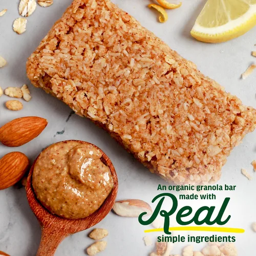 Vista 3 de Kate's Real Food Barras de granola orgánicas paquete de 12 unidades, energía limpia, ingredientes orgánicos, sin gluten, sin OMG, aperitivo