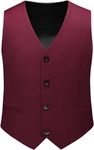 Vista 3 de Boys Suits Solid Slim Fit Tuxedo 3 Piece Set with Blazer Jacket Dressing Pants Vest for Kids Wedding Prom Ring Bearer Outfit