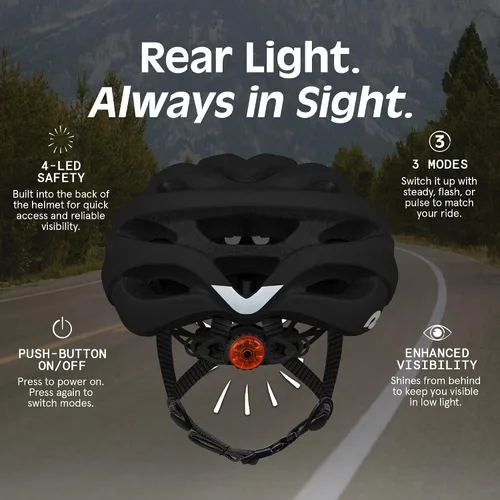 Vista 6 de Casco Retrospec Silas para Bicicleta de Carretera con 24 Ventilaciones y Luz de Seguridad LED Integrada - Protección Ciclista Ajustable para Adultos