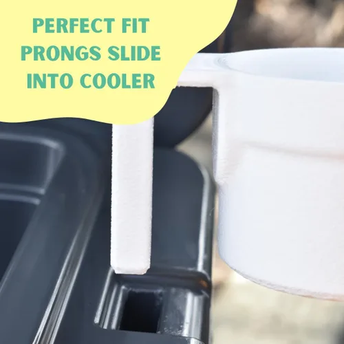 Vista 3 de Accesorio para portavasos compatible con enfriadores Yeti 35 Soporte para bebidas para enfriadores Fabricado en Estados Unidos (blanco, una taza)