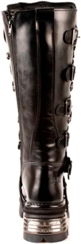 Vista 5 de New Rock Newrock 272 - Botas de piel con hebilla para botas góticas, color negro