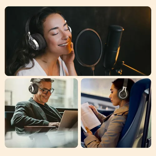 Vista 6 de AILIHEN C90 Auriculares con Cable con Micrófono y Control de Volumen, Auriculares Over Ear con Cable de 3.5mm con Reducción de Ruido, Auriculares