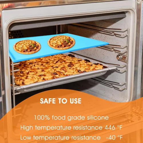 Vista 5 de 6 alfombrillas deshidratadoras de silicona compatibles con bordes, 12.2 x 10.2 pulgadas, forros de bandeja de silicona sin BPA con espátula