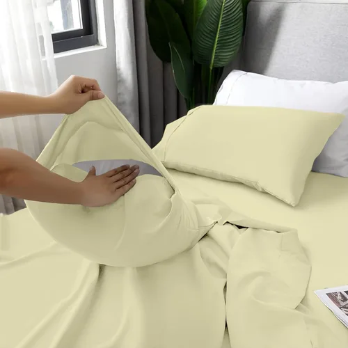 Vista 306 de LUX Décor - Juego de sábanas Twin de microfibra ultrasuave de 3 piezas con sábana encimera, sábana bajera de 16 pulgadas de profundidad y funda