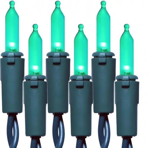 Vista 10 de Guirnalda de 100 Luces LED Blanco Cálido de Cable Verde para Navidad, con Certificación UL y Cadena de Iluminación Decorativa Comercial de 35 Pies