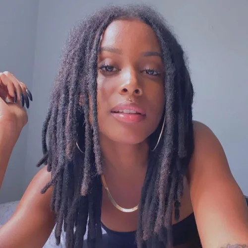 Vista 17 de Loc - Extensiones de cabello humano de 0.2cm de ancho, 4 pulgadas, 10 hebras de color negro natural, completamente hechas a mano, permanentes, se