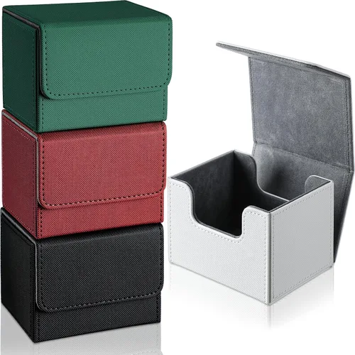 Vista 11 de Yookeer 4 Piezas Cajas de Cartas de Cubierta de Cuero Caja de Juego de Cartas para Caja de Cartas Coleccionables Compatible con MTG Commander