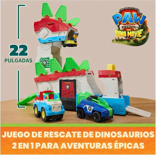 Vista 2 de PAW Patrol: The Dino Movie, Dino Mobile Headquarters, 2-in-1 Playset