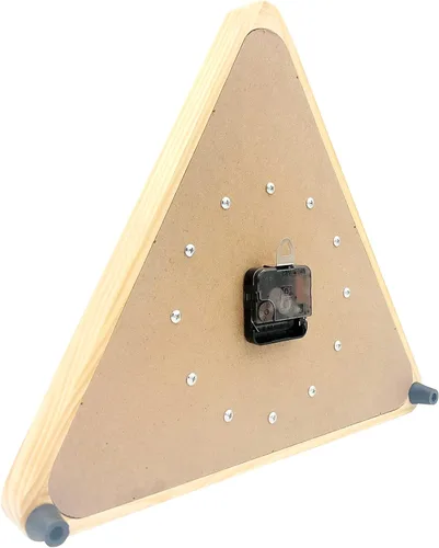 Vista 4 de Yuanhe Reloj de Bolas de Billar – Reloj de Pared Triangular de Mesa de Billar Genial de 14 Pulgadas con Marco de Madera Maciza, Ideal para Sala