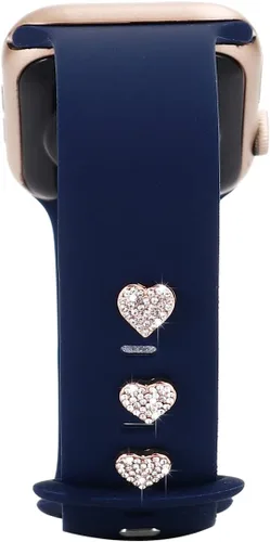 Vista 20 de 3 piezas de clavos decorativos de metal brillante compatibles con Apple Watch Band 45/44/42/41/40/38mm bandas de silicona para mujeres iWatch Series