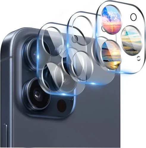 Vista 16 de Protector de lente de cámara (paquete de 3) compatible con iPhone 12 Pro Max, protector de lente de cámara, transparente, HD, antiarañazos