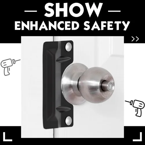 Vista 5 de Landhoow 2 piezas de 3 x 7 pulgadas, cubierta de placa de acero inoxidable para puerta de seguridad, contra entrada forzada, fácil de instalar