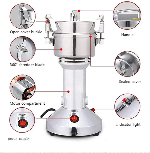 Vista 5 de Molinillo de café automático de elaboración de cerveza Productos 300G Molino de grano, Acero inoxidable Eléctrico Hogar Alimentos Secos Molino