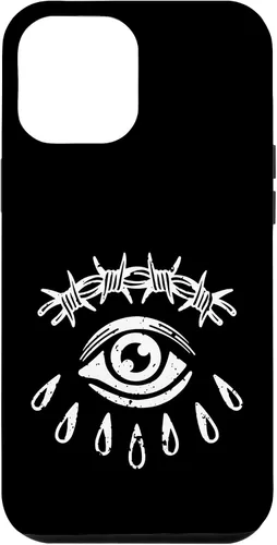 Vista 6 de iPhone 14 alambre de púas ojo gótico grunge punk alternativa tatuaje flash caso