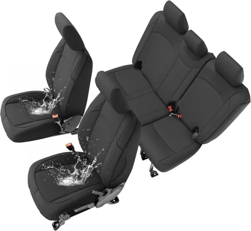 Vista 16 de GIANT PANDA Fundas de asiento de neopreno para Jeep Wrangler TJ (2003-2006), fundas de asiento impermeables de neopreno, acolchadas de espuma