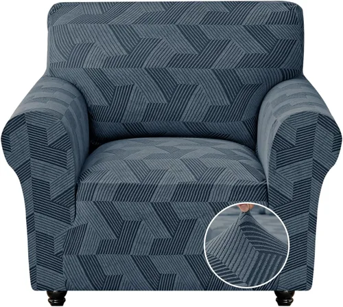 Vista 50 de JIVINER - Juego de 2 fundas elásticas para sillas de comedor, fundas geométricas de jacquard para sillas de comedor, fundas lavables para sillas