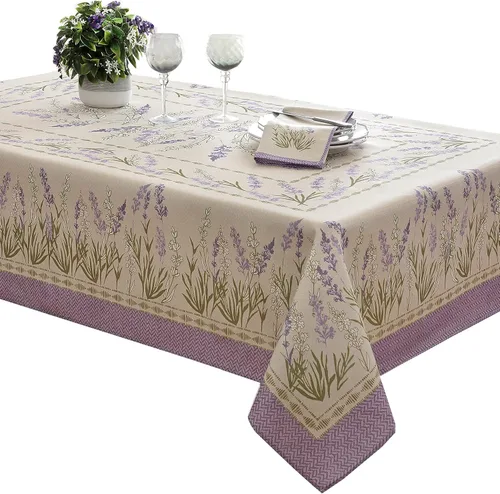 Vista 10 de Home Bargains Plus Provence - Juego de 8 servilletas cuadradas, estampado floral de campo de lilas Blanchard, resistentes a las arrugas y a