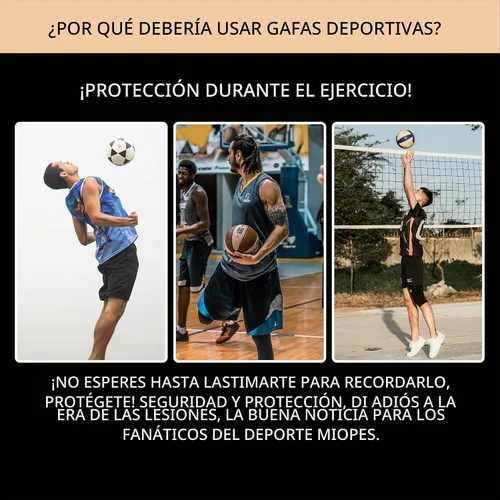 Vista 7 de SooGree Gafas Deportivas de Squash y Racquetball, Gafas de Baloncesto, Correa Ajustable, Resistente al Impacto