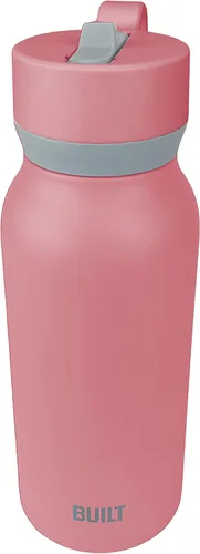 Vista 6 de Built Botella en cascada de 32oz con tapa de pajita de boca ancha y filtro rosa